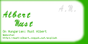 albert must business card